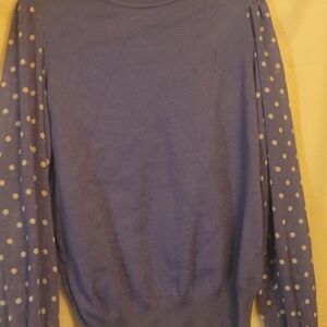 Women’s Polka Dot Sleeve Sweater - VIOLET